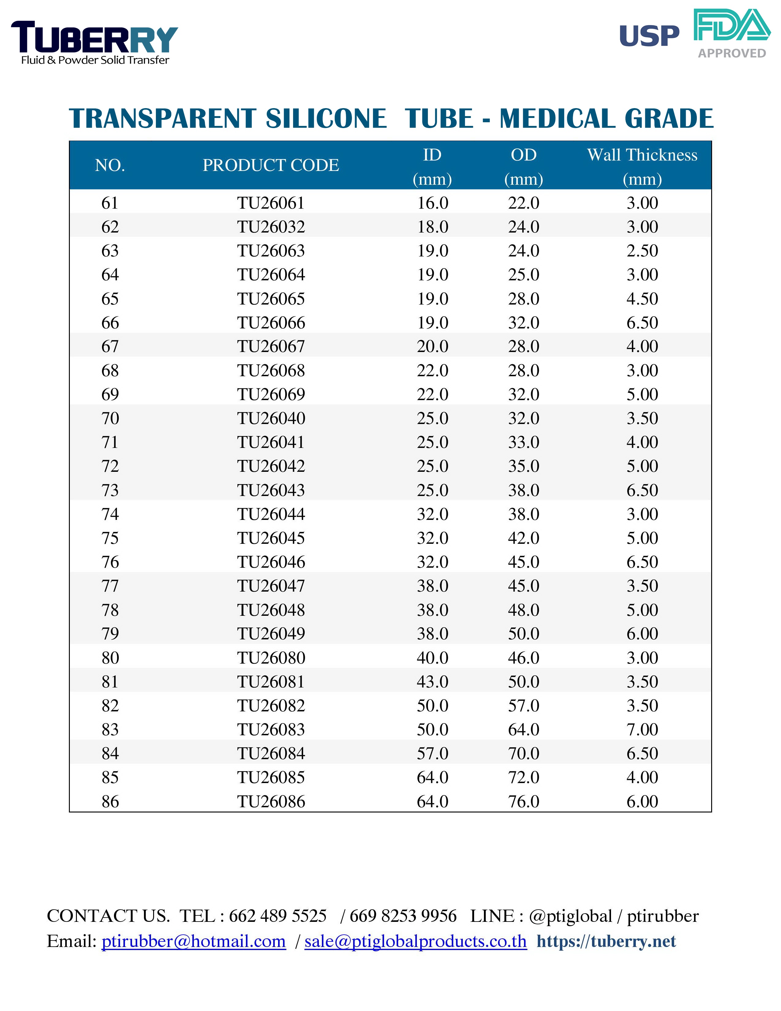 Silicone Tube Medical Grade USP