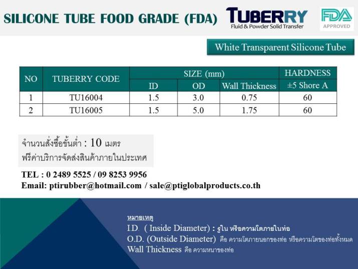 ท่อยางซิลิโคนขาวใสฟู้ดเกรด I.D. 1.50 mm.jpg