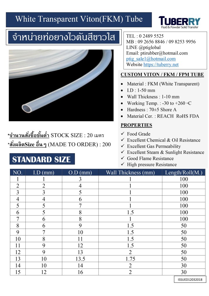 จำหน่ายท่อยางไวตันสีขาว