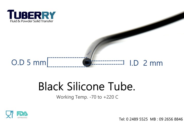ท่อยางซิลิโคนสีดำ I.D 2 X O.D 5 mm